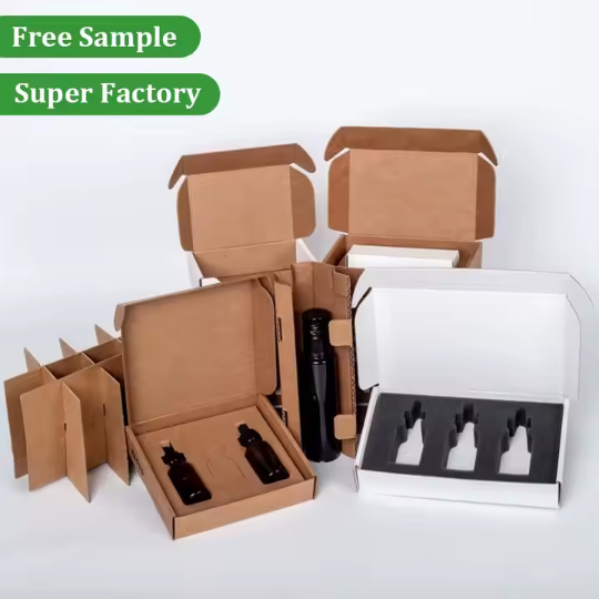 Brown Kraft Gift Boxes With Lid Packaging With Divider Insert 