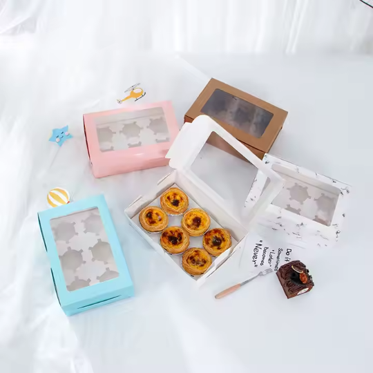 Clear Window Brown Kraft Muffin Cupcake Box 