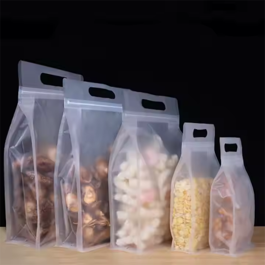 Frosted Clear Double-Sided Stand-Up Zipper Pouch Bag 