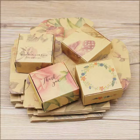 Kraft Paper Printed Gift Box Packaging Wholesale In 4 Sizes 