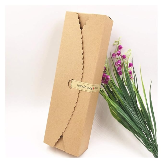 Laciness Edge Cut Long And Square Kraft Paper Box Favor Packaging 