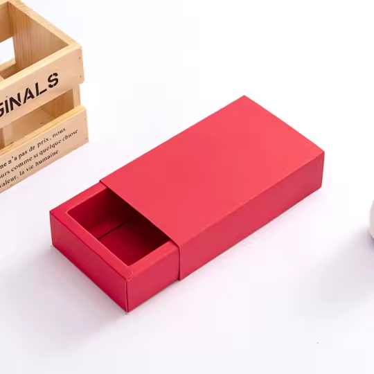 RED Color Kraft Paper Slide Drawer Box 