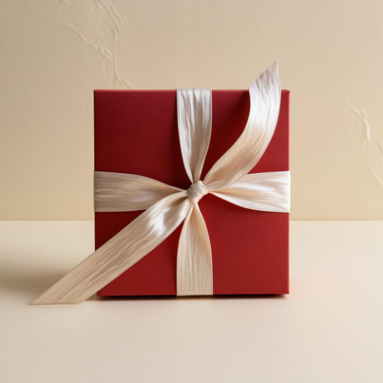 Silk Ribbon Closure Red Kraft Paper Flat Pack Gift Boxes Wholesale 