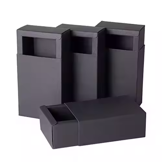 Small Black Kraft Paper Slide Drawer Box Packaging 