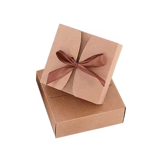 Wholesale Small Brown Kraft Favor Gift Boxes with a Unique Top Design 