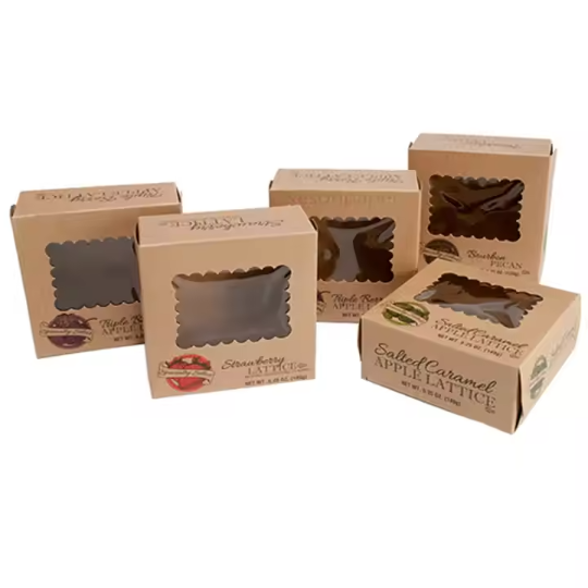 Kraft Paper Soap Boxes With Clear PVC Window On Top Lid 